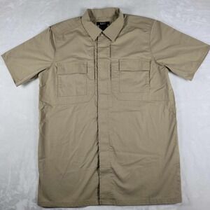5.11 Tactical Flex-Tac TDU Ripstop‎ Short Sleeve Shirt Men's XLT Beige Button Up